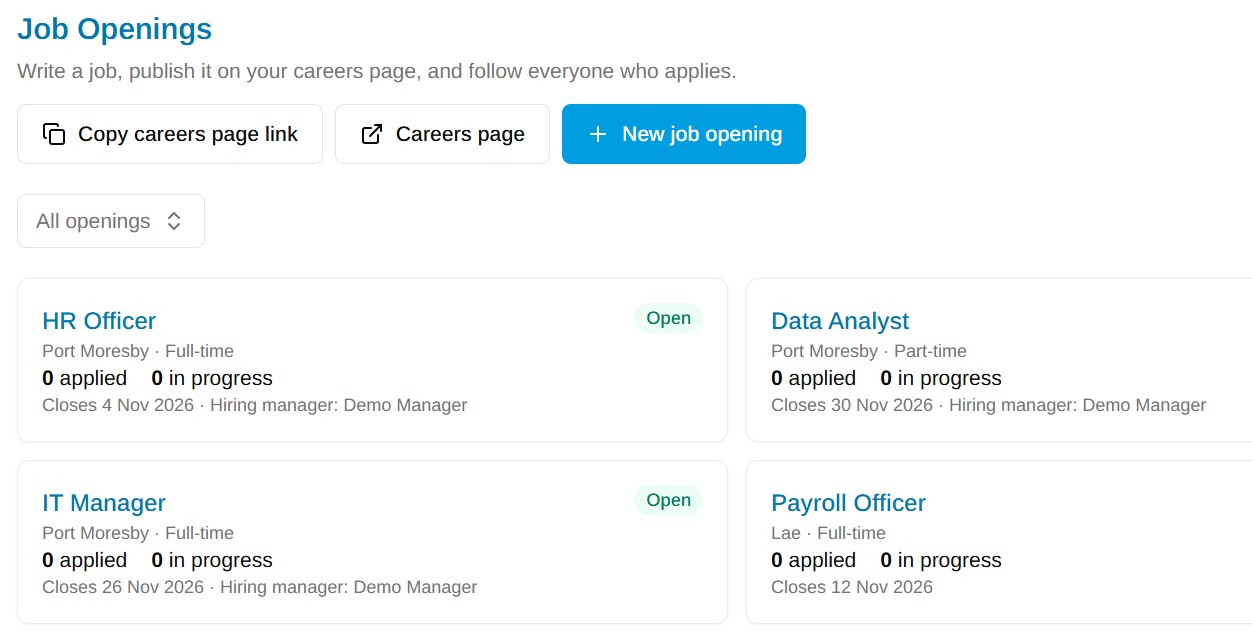 Your Careers Page in NiuginiHR